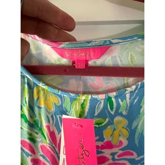 New Lilly Pulitzer Kassi Wrap Ruffle Dress ZANZIBAR BLUE BLUE BUNNY BUSINESS siz - Picture 4 of 8